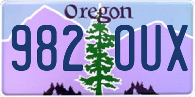 OR license plate 982OUX