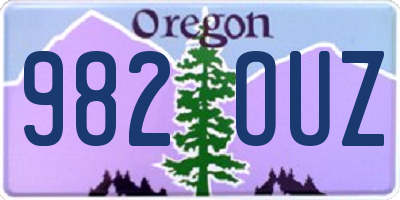 OR license plate 982OUZ