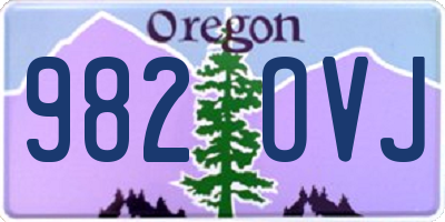 OR license plate 982OVJ