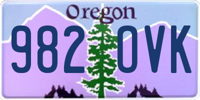 OR license plate 982OVK