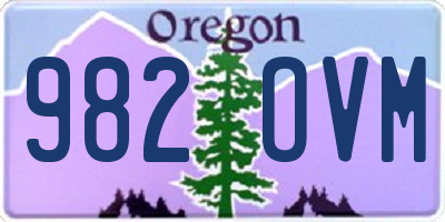 OR license plate 982OVM