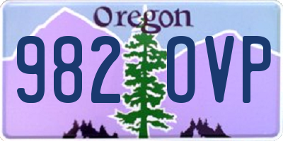 OR license plate 982OVP