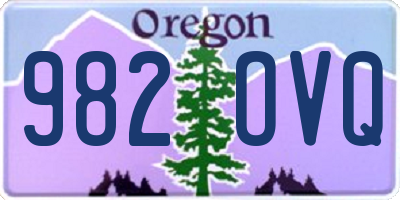 OR license plate 982OVQ