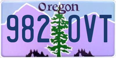 OR license plate 982OVT