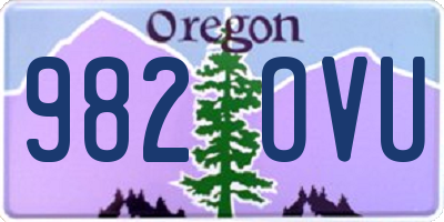 OR license plate 982OVU