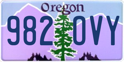 OR license plate 982OVY