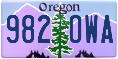 OR license plate 982OWA