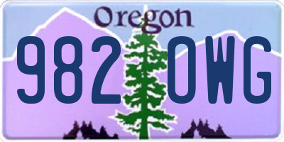 OR license plate 982OWG