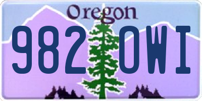 OR license plate 982OWI