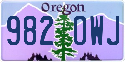 OR license plate 982OWJ