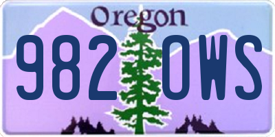 OR license plate 982OWS