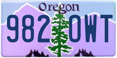OR license plate 982OWT
