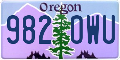 OR license plate 982OWU