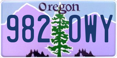 OR license plate 982OWY