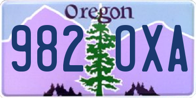 OR license plate 982OXA