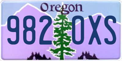 OR license plate 982OXS