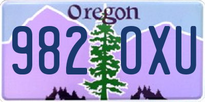 OR license plate 982OXU