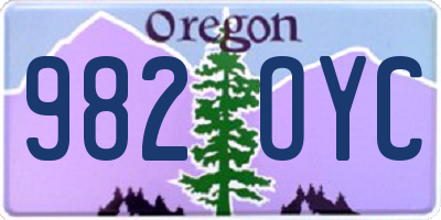 OR license plate 982OYC