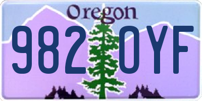 OR license plate 982OYF