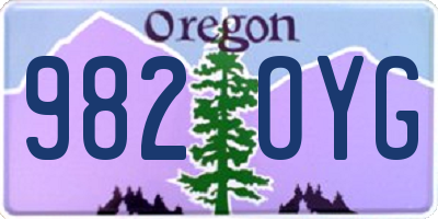 OR license plate 982OYG