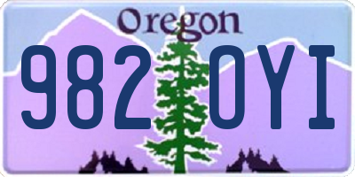 OR license plate 982OYI
