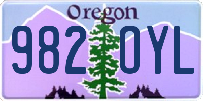 OR license plate 982OYL