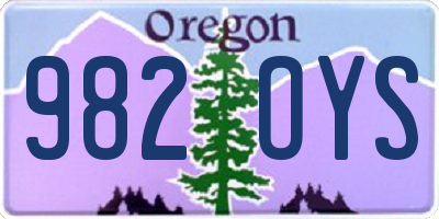 OR license plate 982OYS