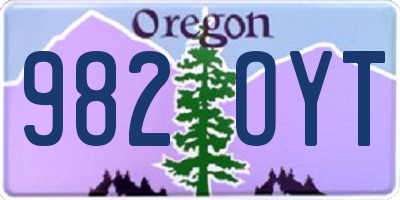 OR license plate 982OYT