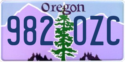 OR license plate 982OZC