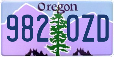 OR license plate 982OZD