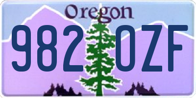 OR license plate 982OZF