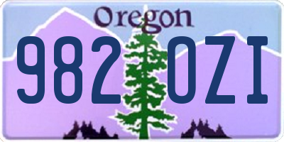 OR license plate 982OZI