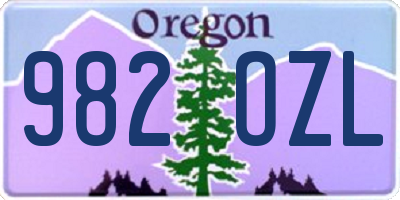 OR license plate 982OZL