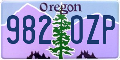 OR license plate 982OZP