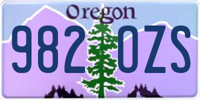 OR license plate 982OZS