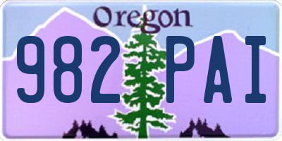 OR license plate 982PAI