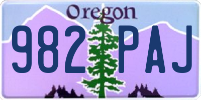OR license plate 982PAJ