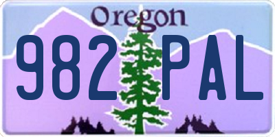 OR license plate 982PAL