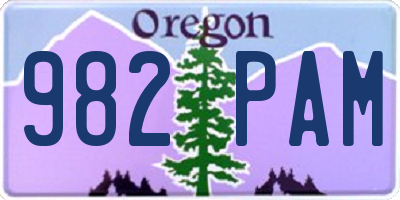 OR license plate 982PAM