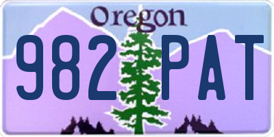 OR license plate 982PAT