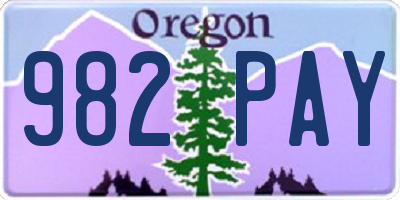 OR license plate 982PAY