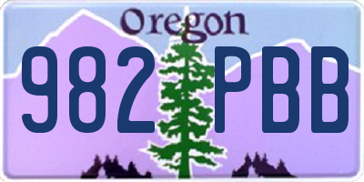 OR license plate 982PBB