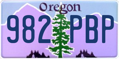OR license plate 982PBP