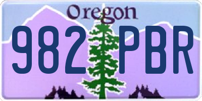 OR license plate 982PBR