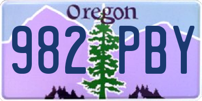 OR license plate 982PBY
