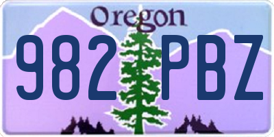 OR license plate 982PBZ