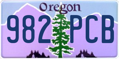 OR license plate 982PCB