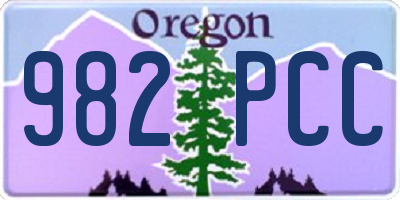 OR license plate 982PCC