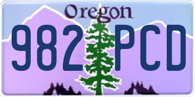 OR license plate 982PCD