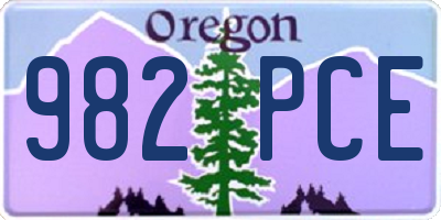 OR license plate 982PCE